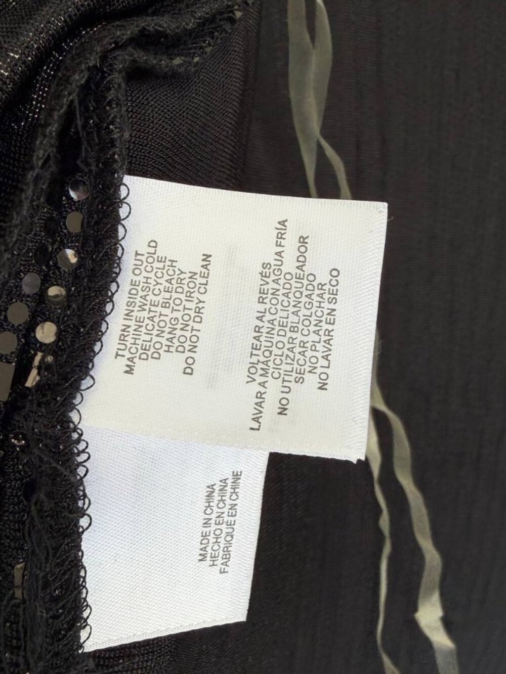 Anne Klein Sequin Duster Jacket Womens M Collarless Open Front Elegant Black - Picture 4 of 9